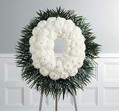 white crythanmum wreath