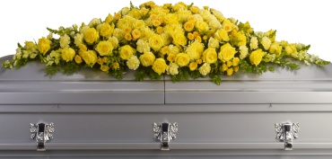 Golden Garden Casket Funeral Spray