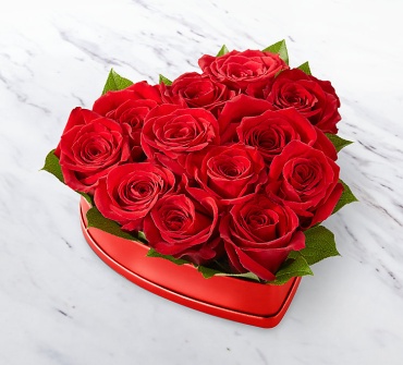 Lovely Red Rose Heart a box